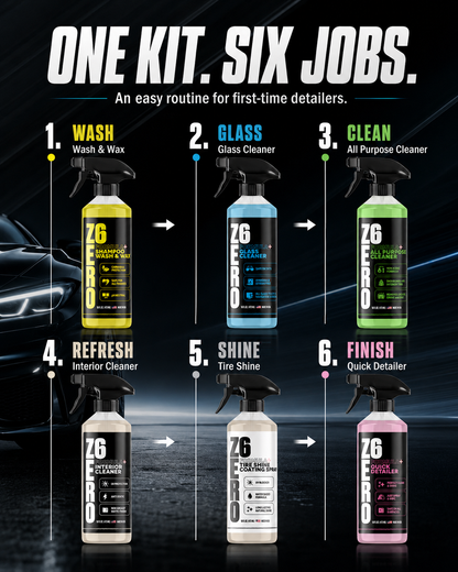 ZER06 Starter Kit Bundle | 6-Piece Everyday Car Care Kit